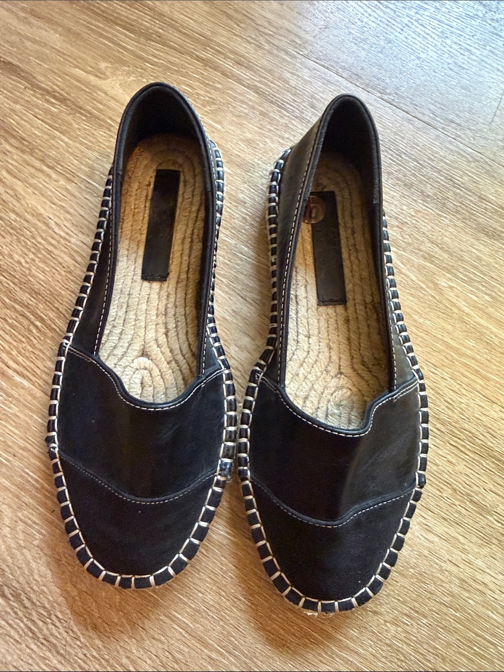 ASOS Black Slip-On Espadrille Loafers with Contrasting Stitch